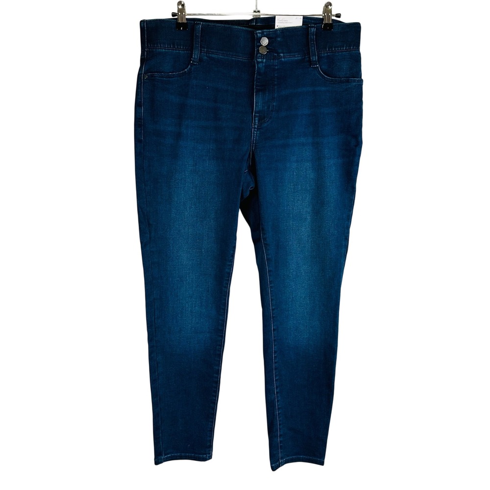 New Nine West Womans 16 Plus Jeans Blue Mid-Rise Skinny Comfort Waist Stretch